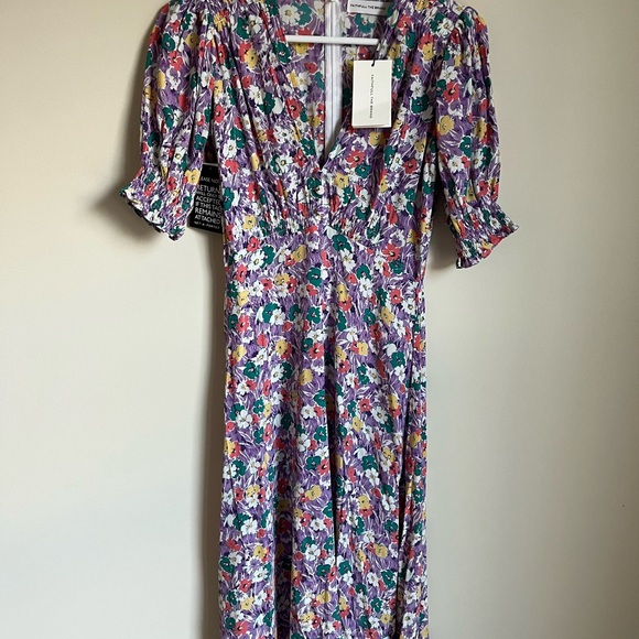NWT Faithfull the Brand | Marie-Louise Floral Puff Sleeve Midi Dress Size 2 / XS - Picture 5 of 10